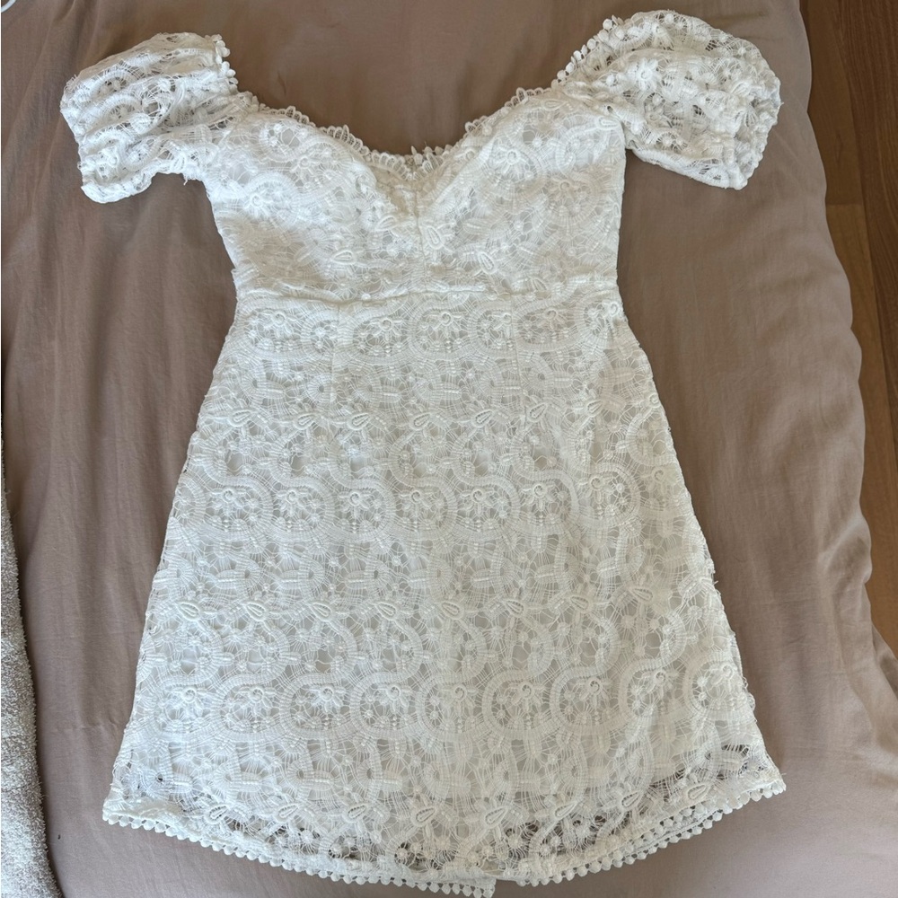 American Threads white mini lace dress